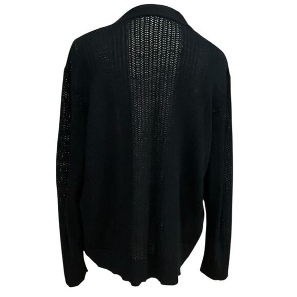 Madison + Hudson Women's Split Neck Crochet Cardigan Black Size XL EUC - Picture 2 of 7
